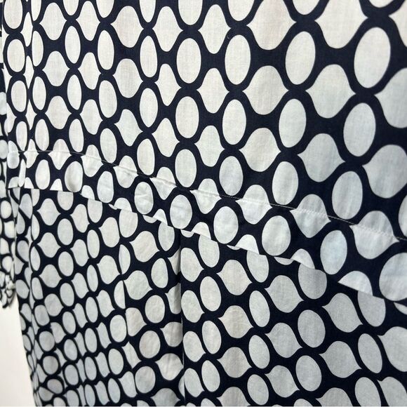 Marina Rinaldi Womens Size 2X Blue White Geometric Dot Tunic Button Front Shirt - Picture 7 of 9